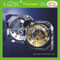 Beautiful Crystal Mechnical Clock With Silver And Gold Mechanical Clock For Novel Home Decoration